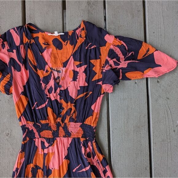Abel‎ The Label Anthropologie Multicolor Clare Floral High Low Midi Dress Size S - Picture 4 of 7